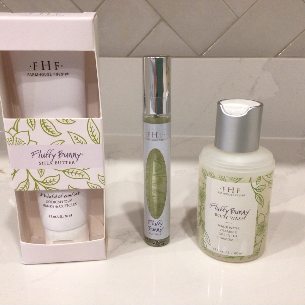 Farmhouse Fresh Fluffy Bunny 3-piece set hand cream, body wash & perfume